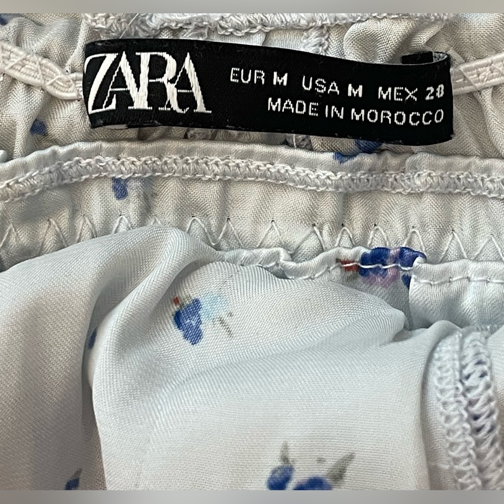 Zara Floral Ruffle White Crop Top - Picture 7 of 7